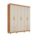 Guarda-Roupa Casal Canadá Plus 6 Portas 4 Gavetas Cinamomo e Off White