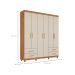 Guarda-Roupa Casal Canadá Plus 6 Portas 4 Gavetas Cinamomo e Off White