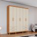Guarda-Roupa Casal Canadá Plus 6 Portas 4 Gavetas Cinamomo e Off White