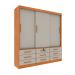 Guarda-Roupa Casal Chicago 3 Portas 9 Gavetas Cinamomo e Off White