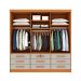 Guarda-Roupa Casal Chicago 3 Portas 9 Gavetas Cinamomo e Off White