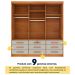 Guarda-Roupa Casal Chicago 3 Portas 9 Gavetas Cinamomo e Off White