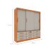 Guarda-Roupa Casal Chicago 3 Portas 9 Gavetas Cinamomo e Off White