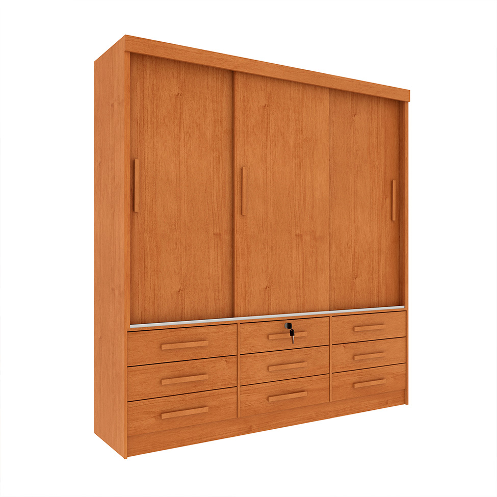 Guarda-Roupa Casal Chicago I 3 PT 9 GV Cinamomo