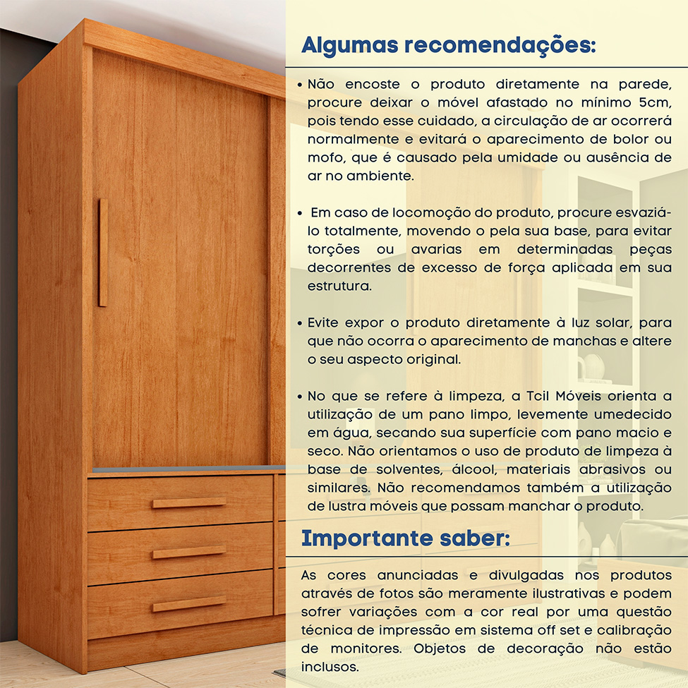 Guarda-Roupa Casal Chicago I 3 PT 9 GV Cinamomo