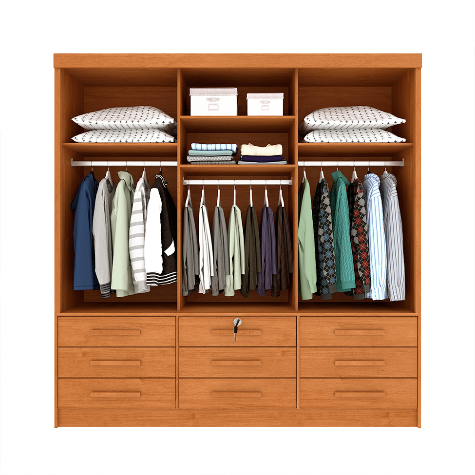 Guarda-Roupa Casal Chicago I 3 PT 9 GV Cinamomo