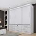 Guarda-Roupa Casal Chicago I 3 Portas 9 Gavetas Neve