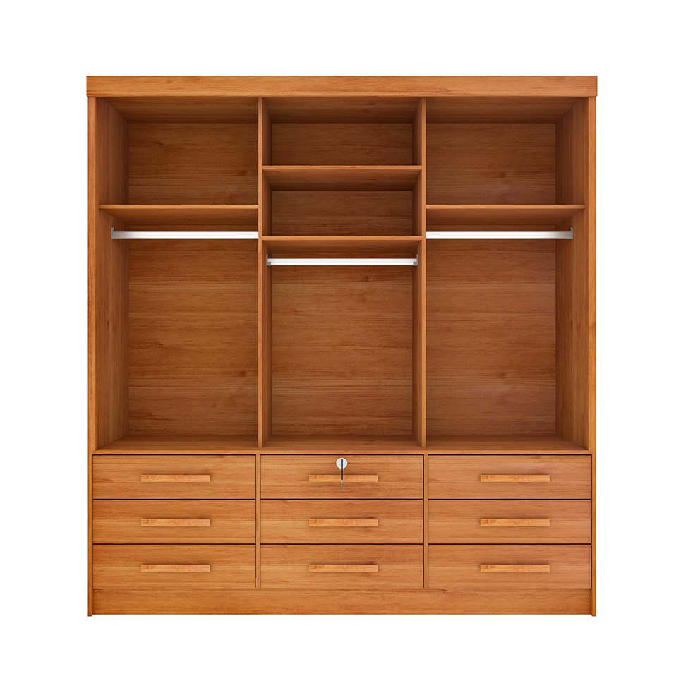 Guarda-Roupa Casal Chicago II 3 Portas 9 Gavetas Cinamomo