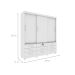 Guarda-Roupa Casal Chicago II 3 Portas 9 Gavetas Neve