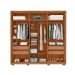 Guarda-Roupa Casal Cleo Ripado 6 Portas 4 Gavetas Freijó e Off White