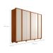 Guarda-Roupa Casal Cleo Ripado 6 Portas 4 Gavetas Freijó e Off White
