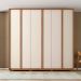 Guarda-Roupa Casal Cleo Ripado 6 Portas 4 Gavetas Freijó e Off White