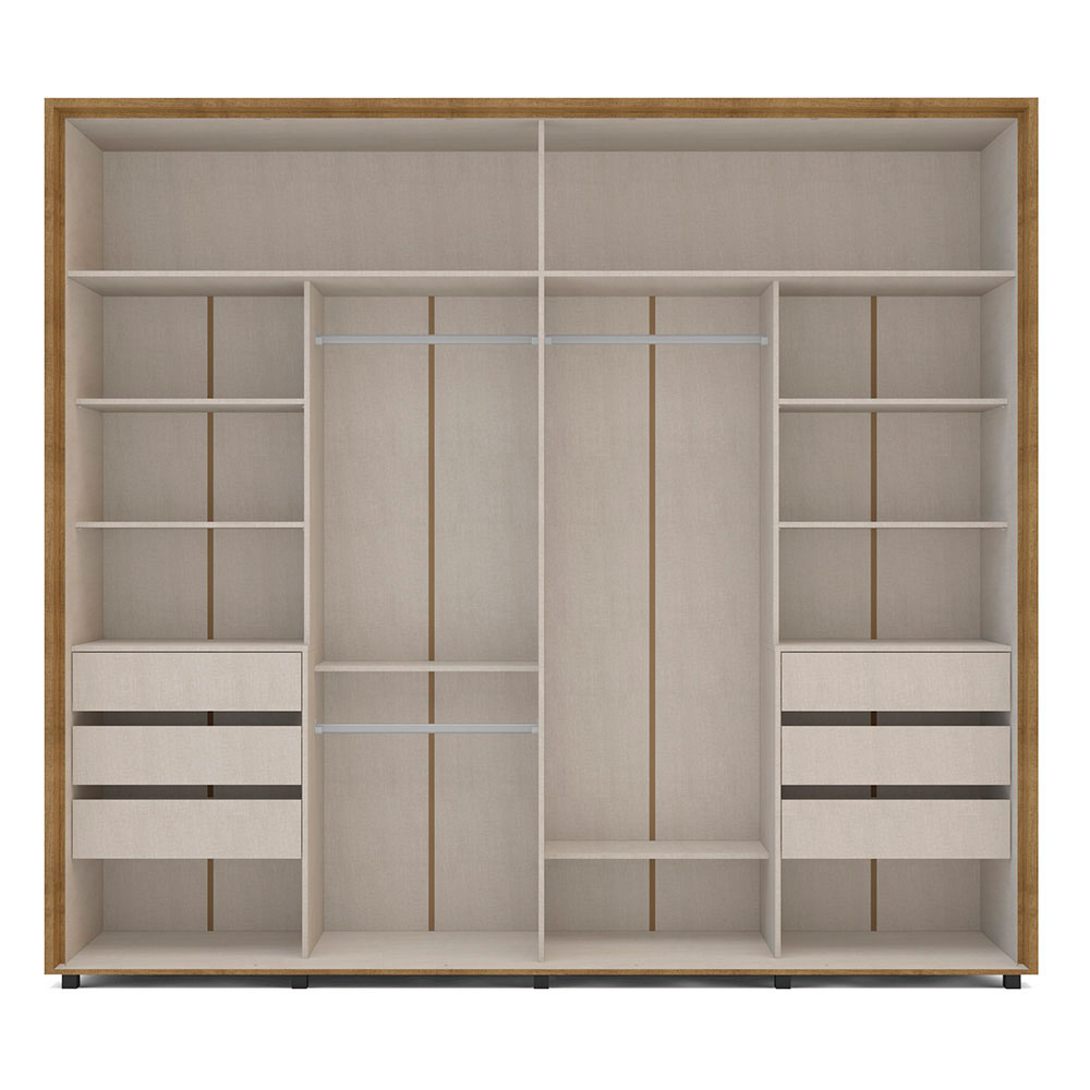Guarda-Roupa Casal Coimbra 2 Portas 6 Gavetas Freijó e Off White