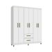 Guarda-Roupa Casal Coimbra 6 Portas 2 Gavetas Branco