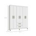 Guarda-Roupa Casal Coimbra 6 Portas 2 Gavetas Branco
