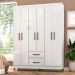 Guarda-Roupa Casal Coimbra 6 Portas 2 Gavetas Branco