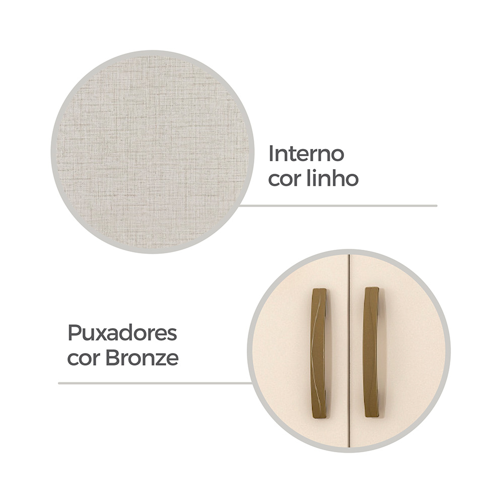 Guarda-Roupa Casal Coimbra 6 Portas 2 Gavetas Branco