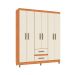 Guarda-Roupa Casal Coimbra 6 Portas 2 Gavetas Cinamomo e Off White