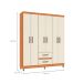 Guarda-Roupa Casal Coimbra 6 Portas 2 Gavetas Cinamomo e Off White