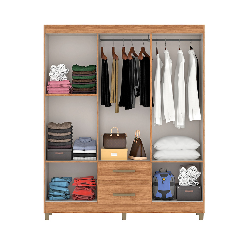 Guarda-Roupa Casal Coimbra 6 Portas 2 Gavetas Mel