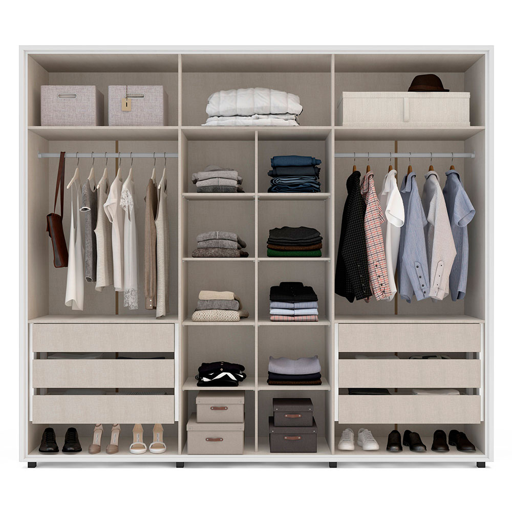 Guarda-Roupa Casal Coimbra 6 Portas 6 Gavetas Branco