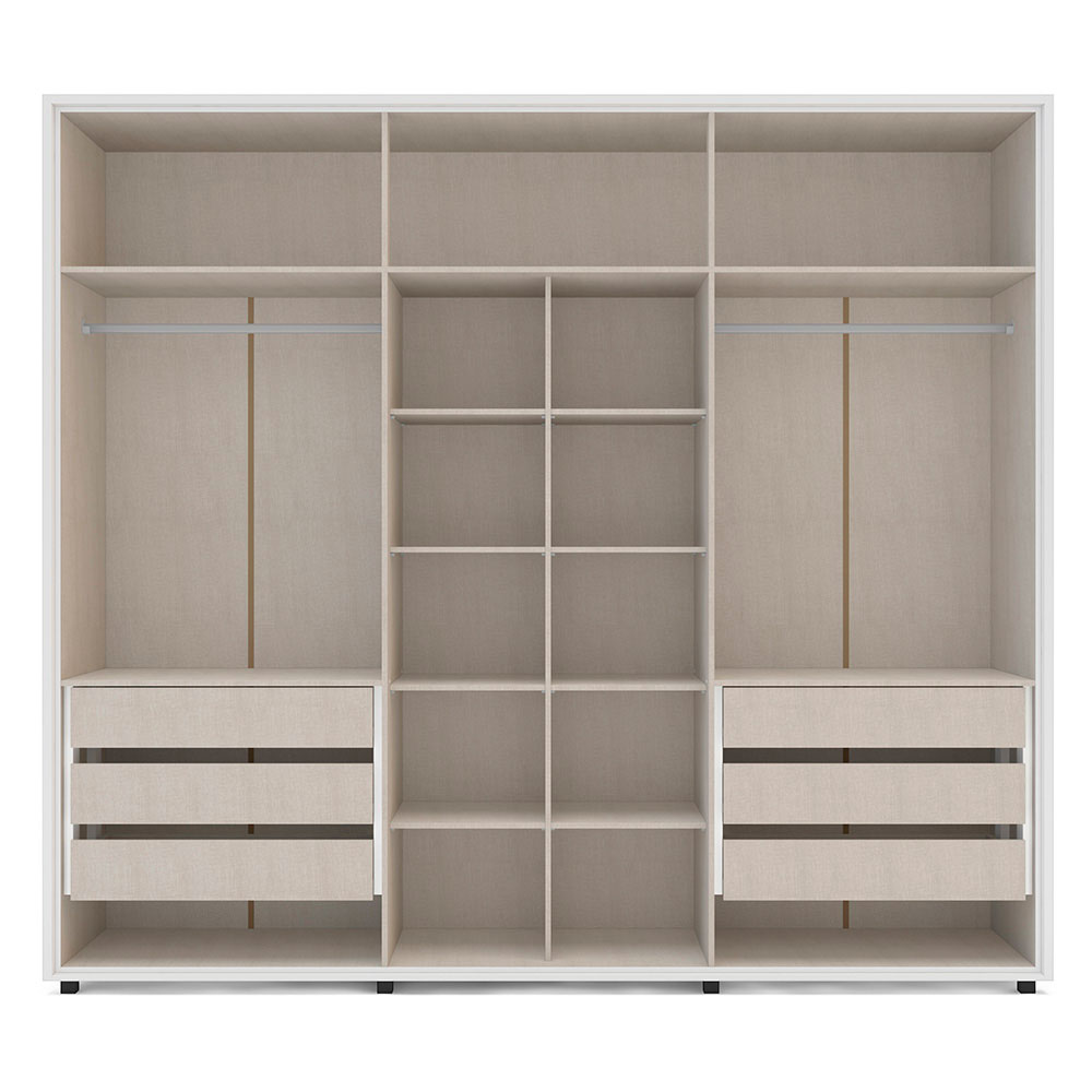 Guarda-Roupa Casal Coimbra 6 Portas 6 Gavetas Branco