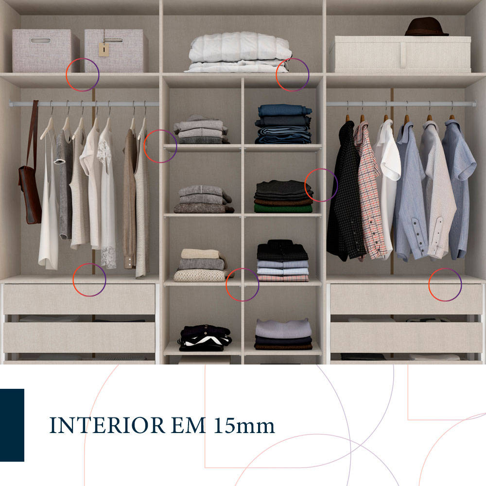 Guarda-Roupa Casal Coimbra 6 Portas 6 Gavetas Branco