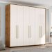 Guarda-Roupa Casal Coimbra 6 Portas 6 Gavetas Freijó e Off White