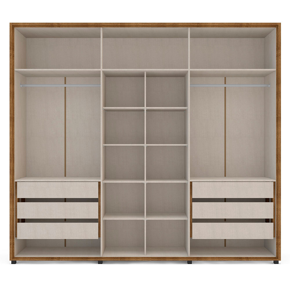 Guarda-Roupa Casal Coimbra 6 Portas 6 Gavetas Freijó e Off White