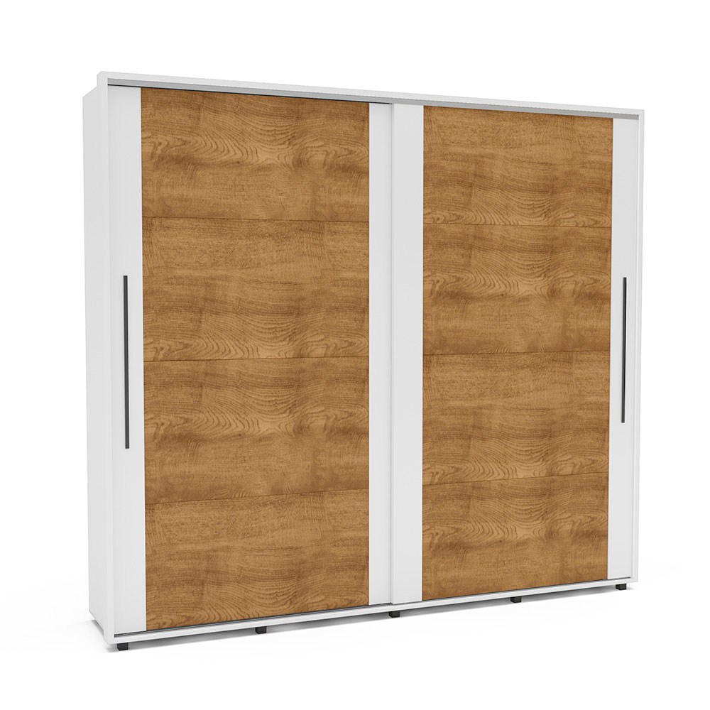 Guarda-Roupa Casal Coimbra Flex 2 Portas 6 Gavetas Branco e Freijó