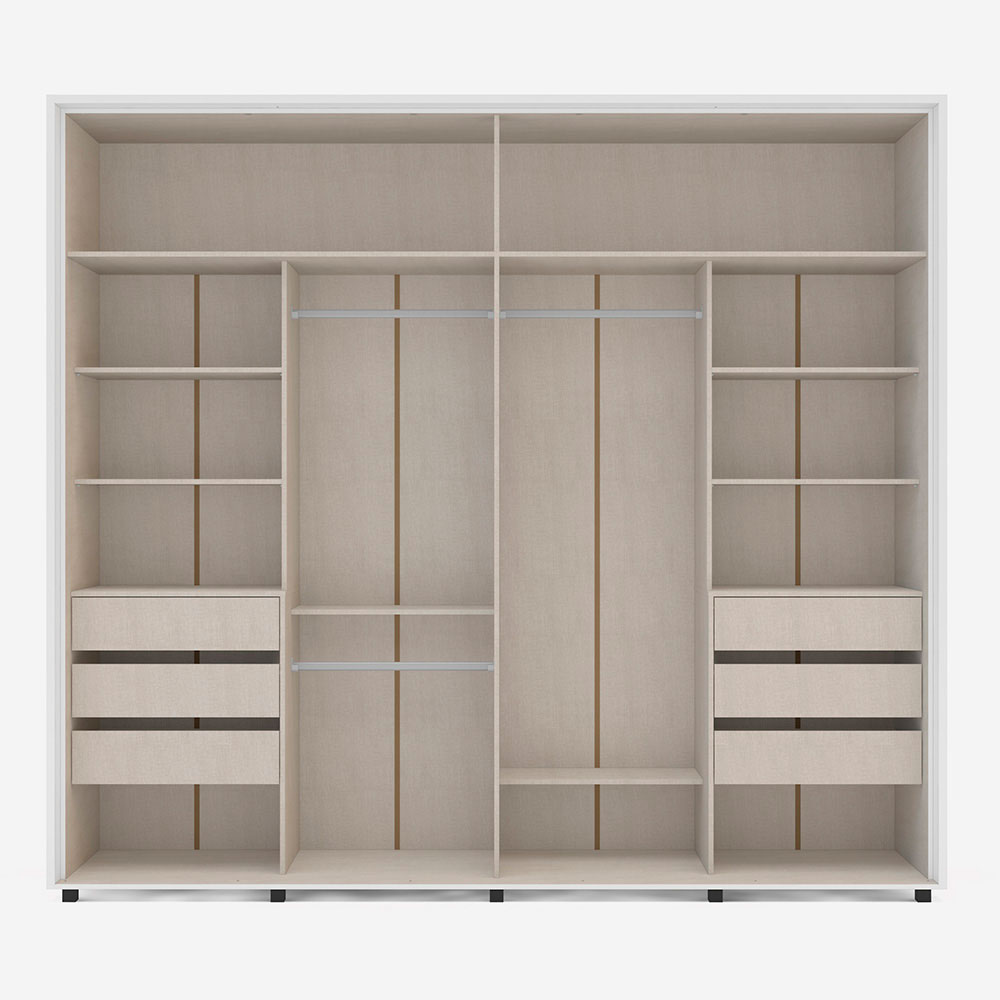 Guarda-Roupa Casal Coimbra Flex 2 Portas 6 Gavetas Branco e Freijó