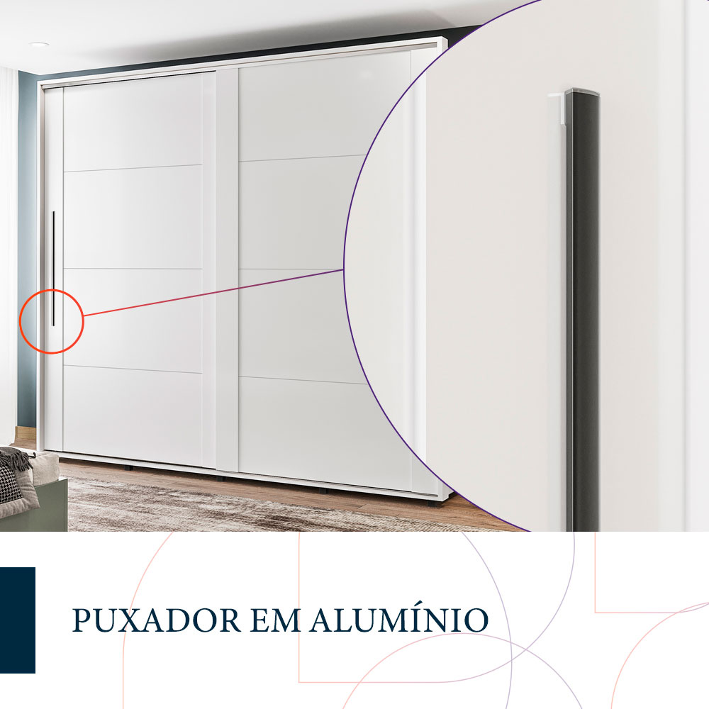 Guarda-Roupa Casal Coimbra Flex 2 Portas 6 Gavetas Branco e Freijó
