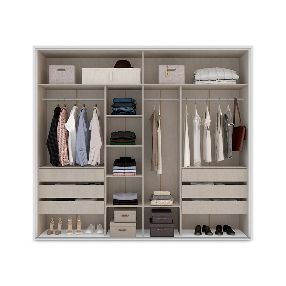 Guarda-Roupa Casal Coimbra Flex 3 Portas 6 Gavetas Branco