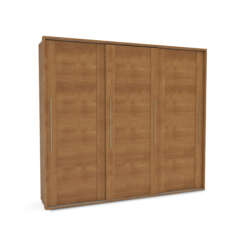 Guarda-Roupa Casal Coimbra Flex 3 Portas 6 Gavetas Freijó
