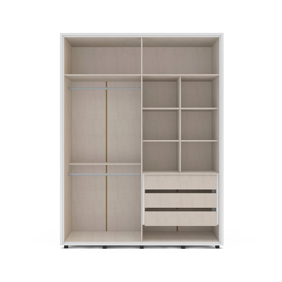 Guarda-Roupa Casal Coimbra Flex 4 Portas 3 Gavetas Branco