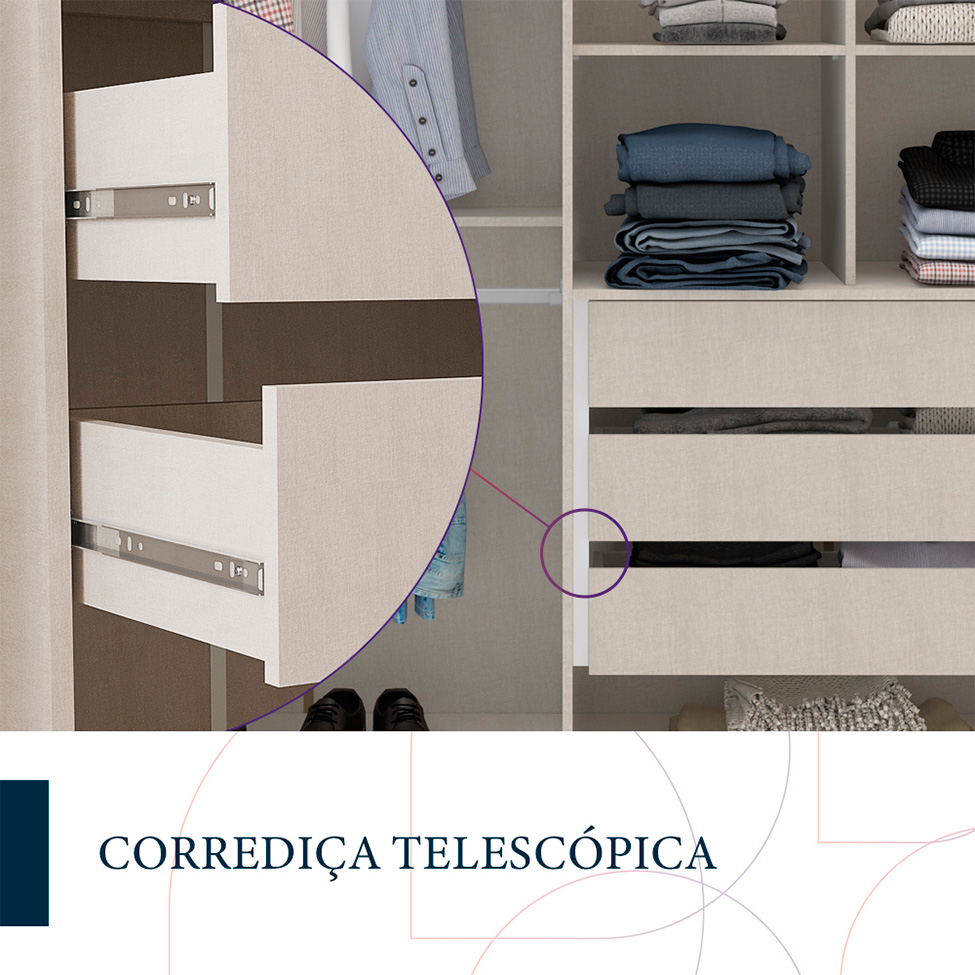 Guarda-Roupa Casal Coimbra Flex 4 Portas 3 Gavetas Branco