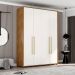 Guarda-Roupa Casal Coimbra Flex 4 Portas 3 Gavetas Freijó e Off White