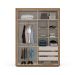 Guarda-Roupa Casal Coimbra Flex 4 Portas 3 Gavetas Freijó e Off White