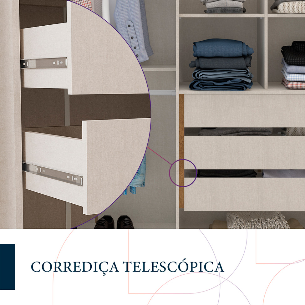 Guarda-Roupa Casal Coimbra Flex 4 Portas 3 Gavetas Freijó e Off White