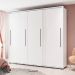 Guarda-Roupa Casal Coimbra Flex com Pés 3 Portas 6 Gavetas Branco