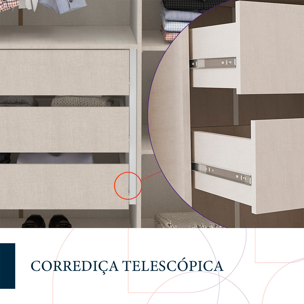 Guarda-Roupa Casal Coimbra Flex com Pés 3 Portas 6 Gavetas Branco