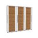 Guarda-Roupa Casal Coimbra Flex com Pés 3 Portas 6 Gavetas Branco e Freijó