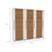 Guarda-Roupa Casal Coimbra Flex com Pés 3 Portas 6 Gavetas Branco e Freijó