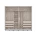 Guarda-Roupa Casal Coimbra Flex com Pés 3 Portas 6 Gavetas Branco e Freijó