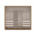 Guarda-Roupa Casal Coimbra Flex com Pés 3 Portas 6 Gavetas Freijó e Off White