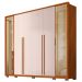 Guarda-Roupa Casal Com Espelho Reflecta Octavius 6 Portas 6 Gavetas Freijó e Off White