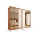 Guarda-Roupa Casal Cristal Reflecta 6 Portas 4 Gavetas Freijó e Off White