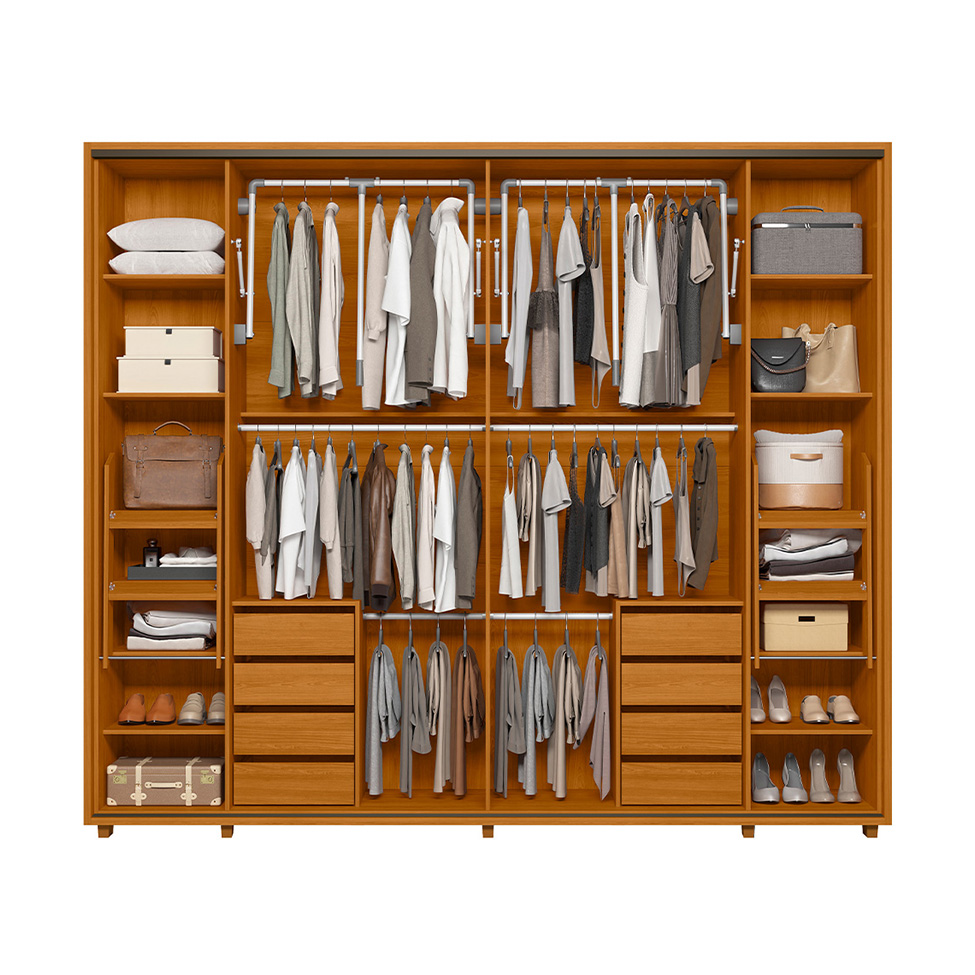 Guarda-Roupa Casal Dali 2 Portas 8 Gavetas Cinamomo