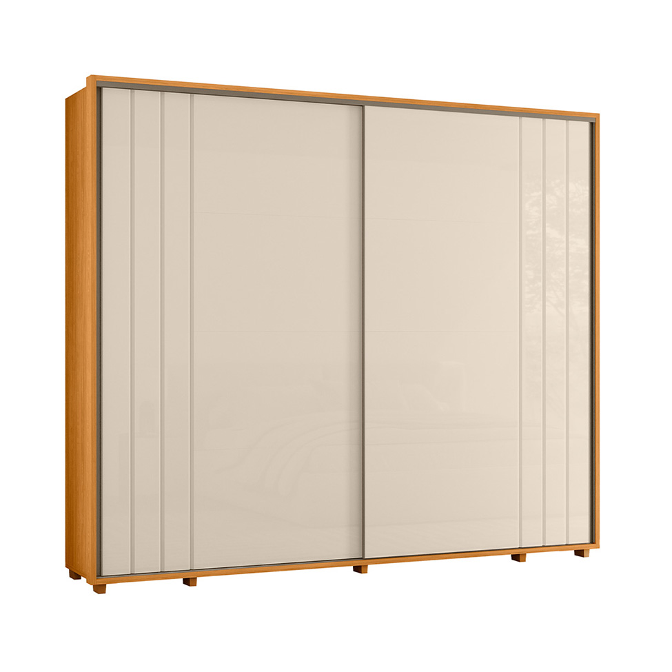 Guarda-Roupa Casal Dali 2 Portas 8 Gavetas Cinamomo e Off White
