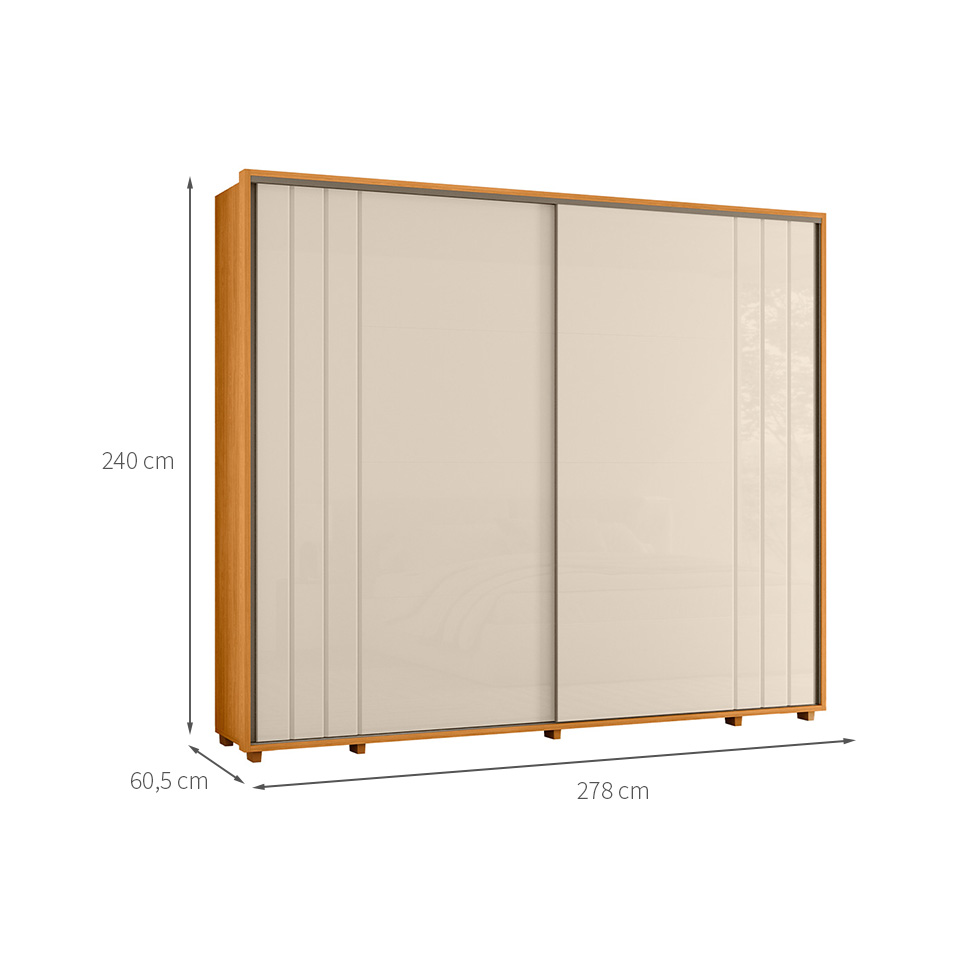 Guarda-Roupa Casal Dali 2 Portas 8 Gavetas Cinamomo e Off White